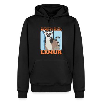Lémurien Queue annelée Cadeau de lémurien annelé - Sweat à capuche Premium bio Homme - noir - Devant - Nico (187cm)