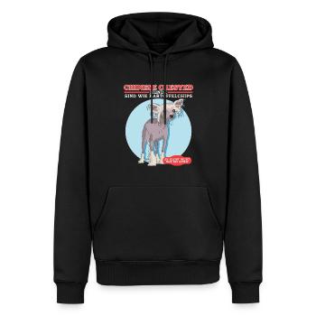 Cadeau de chien chinois à crête chinoise - Sweat à capuche Premium bio Homme - noir - Devant - Nico (187cm)