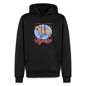 Hyène tachetée Hyène Hyène Cadeau - Sweat à capuche Premium bio Homme - noir - Devant - Nico (187cm)