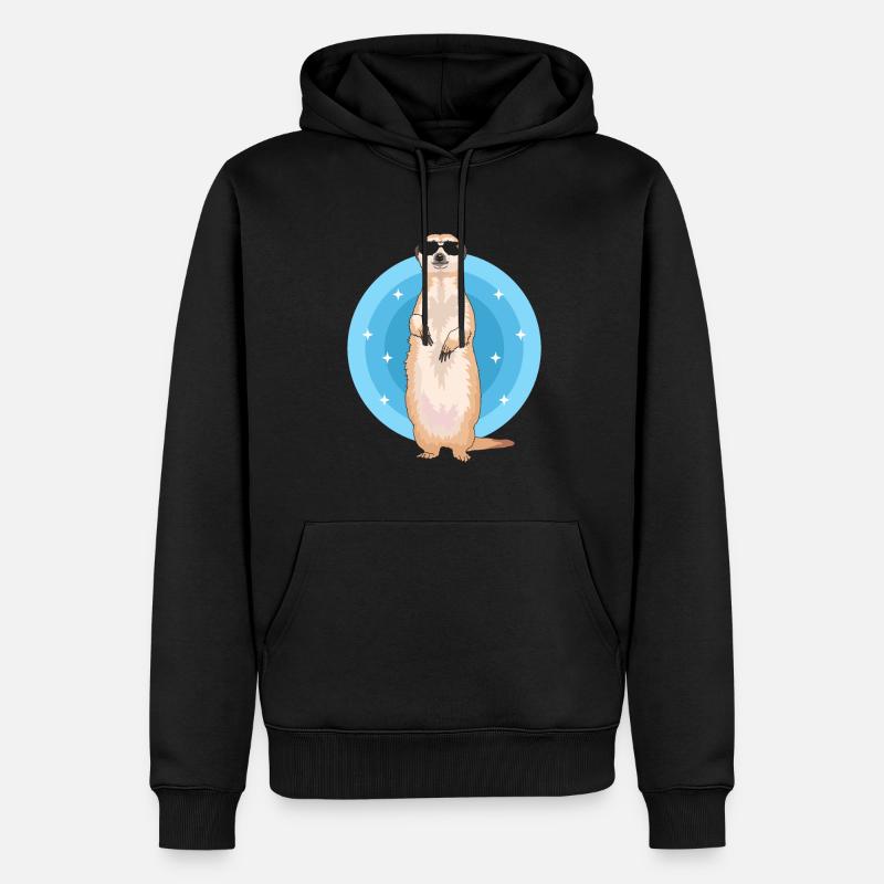 Erdmännchen Cool | Lustiges Erdmännchen Geschenk - Männer Premium Bio Hoodie - Schwarz