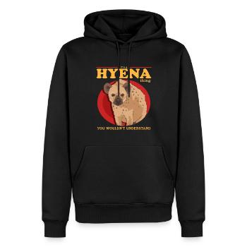 Hyène, Hyène, Hyène tachetée, Cadeau - Sweat à capuche Premium bio Homme - noir - Devant - Nico (187cm)
