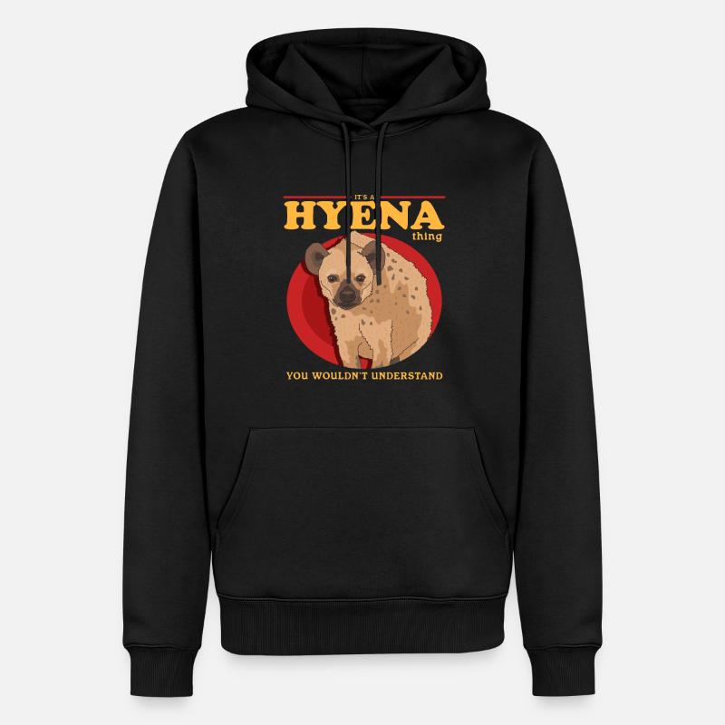 Hyäne Hyänen Tüpfelhyäne Geschenk - Männer Premium Bio Hoodie - Schwarz