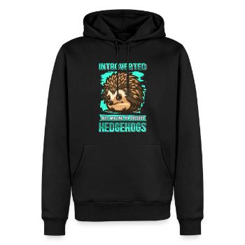 Hérisson Hérisson Amoureux Mignon Hérisson Cadeau - Sweat à capuche Premium bio Homme - noir - Devant - Nico (187cm)
