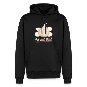 Knoblauch essen Knoblauchliebhaber Geschenk - Männer Premium Bio Hoodie - Schwarz - Vorne - Nico (187cm)