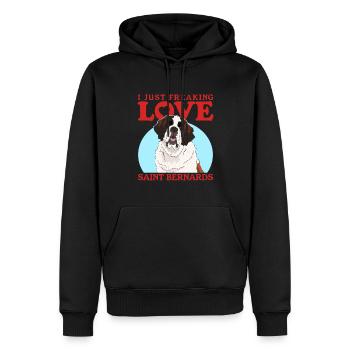 Bernhardiner Hunde St. Bernhardshund Geschenk - Männer Premium Bio Hoodie - Schwarz - Vorne - Nico (187cm)