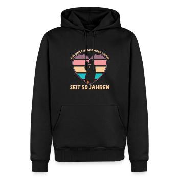 Herz mit Liebespaar - 50. Jahrestag der Beziehung - Männer Premium Bio Hoodie - Schwarz - Vorne - Nico (187cm)