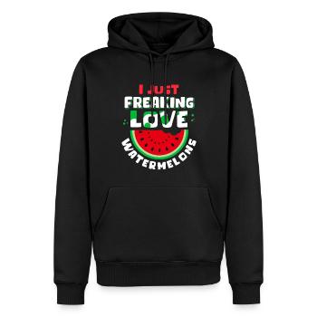 Watermelon Angurie Arbuse Pastry Gift - Men’s Premium Organic Hoodie - black - Front - Nico (187cm)