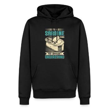 Sardine Atlantique Européen Sardines Cadeau - Sweat à capuche Premium bio Homme - noir - Devant - Nico (187cm)