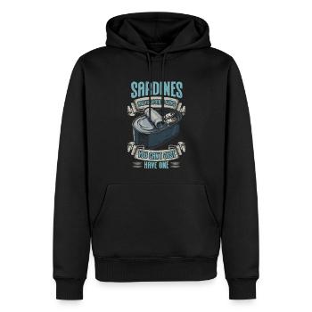 Sardines européenne atlantique Sardine cadeau - Sweat à capuche Premium bio Homme - noir - Devant - Nico (187cm)