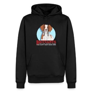 Brittany Epagneul Breton Vorstehhunde Geschenk - Männer Premium Bio Hoodie - Schwarz - Vorne - Nico (187cm)