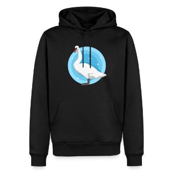 Cygne Cygne amant cygnes cadeau - Sweat à capuche Premium bio Homme - noir - Devant - Nico (187cm)