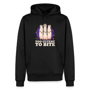 Suricate Cool | Drôle de suricate cadeau - Sweat à capuche Premium bio Homme - noir - Devant - Nico (187cm)