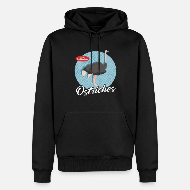 Cadeau d'amant d'autruche d'autruche - Sweat à capuche Premium bio Homme - noir