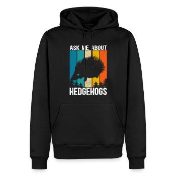 Cadeau drôle de hérisson amoureux du hérisson - Sweat à capuche Premium bio Homme - noir - Devant - Nico (187cm)