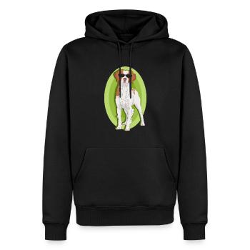 Brittany Epagneul Breton Hund Geschenk - Männer Premium Bio Hoodie - Schwarz - Vorne - Nico (187cm)