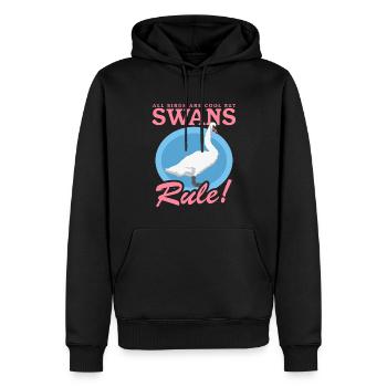 Cygnes cygnes cygnes amant de cygne cadeau - Sweat à capuche Premium bio Homme - noir - Devant - Nico (187cm)