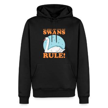 Cygnes cygnes cygnes amant de cygne cadeau - Sweat à capuche Premium bio Homme - noir - Devant - Nico (187cm)