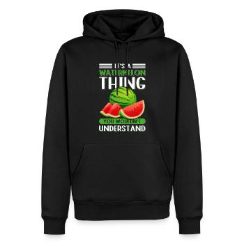 Pastèque Angurie pâte Arbuse cadeau - Sweat à capuche Premium bio Homme - noir - Devant - Nico (187cm)