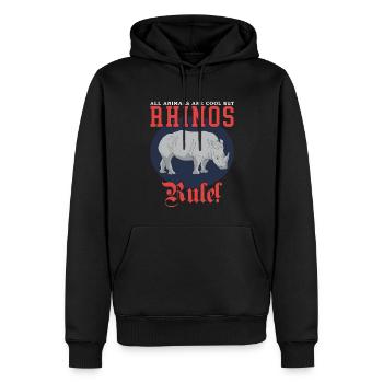 Nashorn lustig Rhinozeros Nashörner Geschenk - Männer Premium Bio Hoodie - Schwarz - Vorne - Nico (187cm)