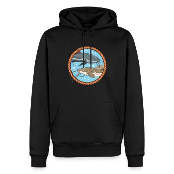Poisson-chat poisson poisson-chat pêcheur silure cadeau - Sweat à capuche Premium bio Homme - noir - Devant - Nico (187cm)