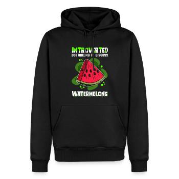 Watermelon Angurie Arbuse Pastry Gift - Men’s Premium Organic Hoodie - black - Front - Nico (187cm)