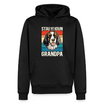 Cadeau de propriétaire de chien Stabyhoun grand-père Stabijhoun - Sweat à capuche Premium bio Homme - noir - Devant - Nico (187cm)