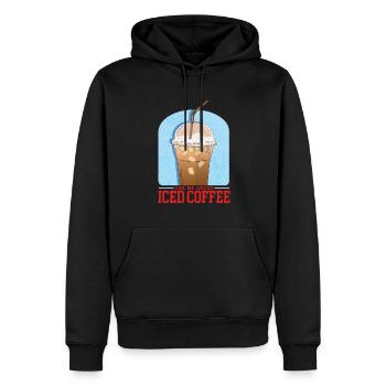 Eiskaffee Iced Coffee | Kaffeeliebhaber Geschenk - Männer Premium Bio Hoodie - Schwarz - Vorne - Nico (187cm)