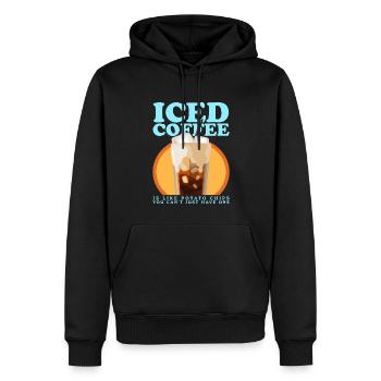 Eiskaffee Kaffeeliebhaber Iced Coffee Geschenk - Männer Premium Bio Hoodie - Schwarz - Vorne - Nico (187cm)