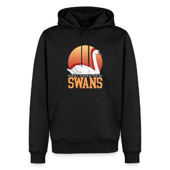 Cygnes cygne amant cygne cadeau - Sweat à capuche Premium bio Homme - noir - Devant - Nico (187cm)