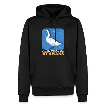 Cygne Cygne amant cygnes cadeau - Sweat à capuche Premium bio Homme - noir - Devant - Nico (187cm)