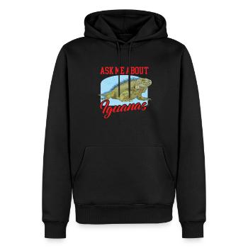 Cadeau d’iguane, de lézard, de reptile iguanes, - Sweat à capuche Premium bio Homme - noir - Devant - Nico (187cm)