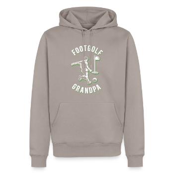 Footgolf Grandpa Soccer Golf Footgolfer Gift - Men’s Premium Organic Hoodie - taupe - Front - Nico (187cm)