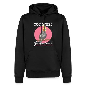 Calopsitte grand-mère oiseau propriétaire cadeau - Sweat à capuche Premium bio Homme - noir - Devant - Nico (187cm)