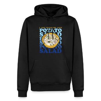 Salade de pommes de terre Härdöpfelsalat Cadeau - Sweat à capuche Premium bio Homme - noir - Devant - Nico (187cm)