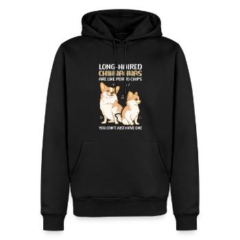Chihuahua à poil long chien propriétaire cadeau - Sweat à capuche Premium bio Homme - noir - Devant - Nico (187cm)