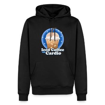 Eiskaffee Iced Coffee Kaffee Liebhaber Geschenk - Männer Premium Bio Hoodie - Schwarz - Vorne - Nico (187cm)