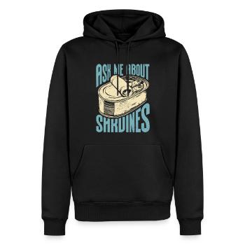 Sardine Atlantique Européen Sardines Cadeau - Sweat à capuche Premium bio Homme - noir - Devant - Nico (187cm)