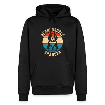 Bernedoodle grand-père chien propriétaire cadeau - Sweat à capuche Premium bio Homme - noir - Devant - Nico (187cm)