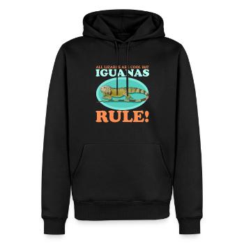 Iguane, Reptile, Lézards, Iguanes, Cadeau - Sweat à capuche Premium bio Homme - noir - Devant - Nico (187cm)