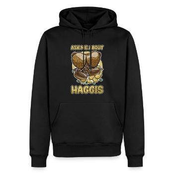 Haggis plat Cuisine écossaise cadeau - Sweat à capuche Premium bio Homme - noir - Devant - Nico (187cm)