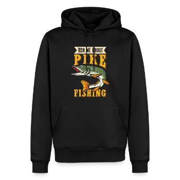 Brochet pêche brochet pêche pêcheur pêcheur cadeau - Sweat à capuche Premium bio Homme - noir - Devant - Nico (187cm)