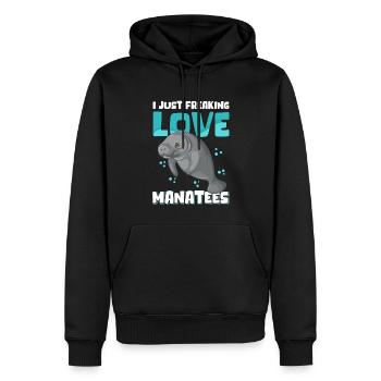 Manati Manatis Manatee Rundschwanzseekuh Geschenk - Männer Premium Bio Hoodie - Schwarz - Vorne - Nico (187cm)