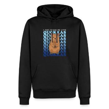 Quokkas Shorttail kangourous Quokka cadeau - Sweat à capuche Premium bio Homme - noir - Devant - Nico (187cm)