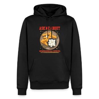 Mozzarella Sticks Käse Käseliebhaber Geschenk - Männer Premium Bio Hoodie - Schwarz - Vorne - Nico (187cm)