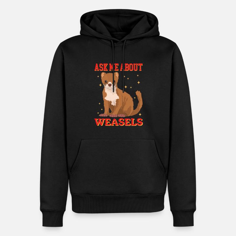 Belette souris belette Hermännchen cadeau - Sweat à capuche Premium bio Homme - noir