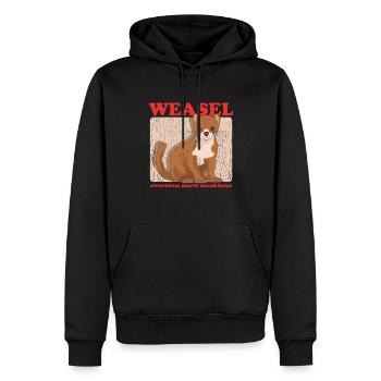 Belette souris belette mignon nain belette cadeau - Sweat à capuche Premium bio Homme - noir - Devant - Nico (187cm)