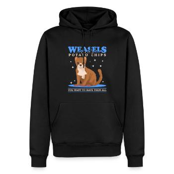 Belette petite belette mignon nain belette cadeau - Sweat à capuche Premium bio Homme - noir - Devant - Nico (187cm)