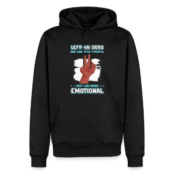 Linkshändig Linkshändige Linkshänder Geschenk - Männer Premium Bio Hoodie - Schwarz - Vorne - Nico (187cm)