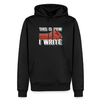 Linkshändig Schreiben Linkshänder Geschenk - Männer Premium Bio Hoodie - Schwarz - Vorne - Nico (187cm)