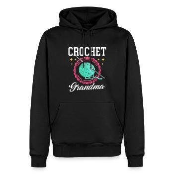 Crochet Mamie Crochet Crochet Cadeau - Sweat à capuche Premium bio Homme - noir - Devant - Nico (187cm)